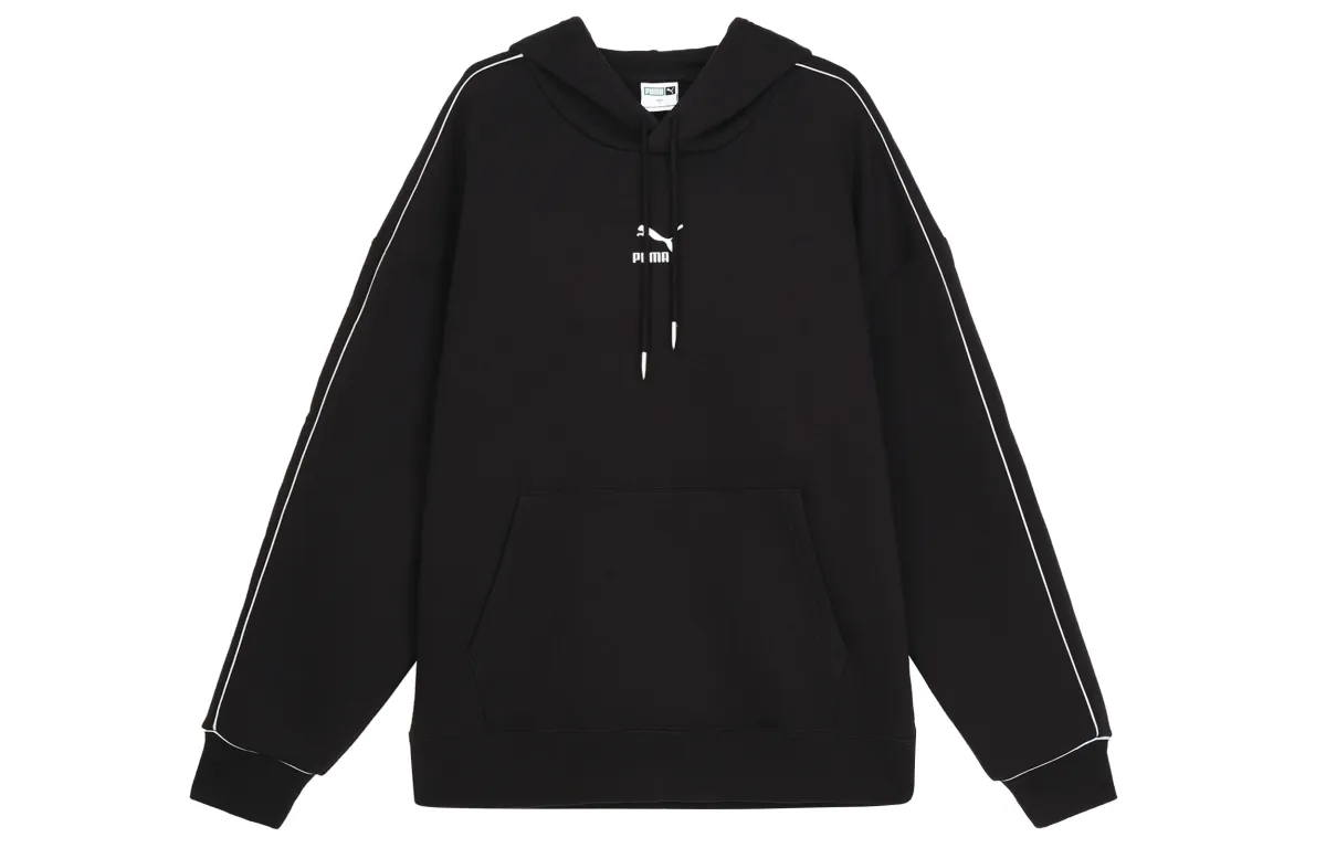 PUMA Sweatshirts Men's Black Hooded Moderate Straight Fit