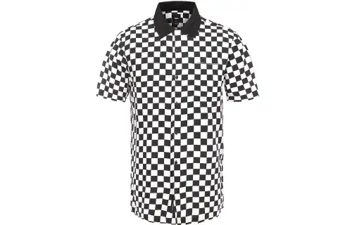 Vans CHECKER CAMP Shirts Men's Black Lapel Moderate Other