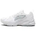 Li Ning Pulse Cushioning Slip Resistant Abrasion Resistant Low top Chunky Sneakers Men's Silver White