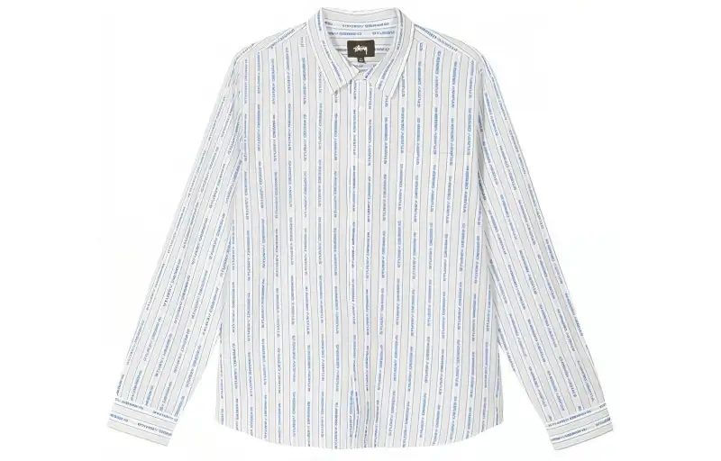 Stussy Shirts Men's White Square Collar Moderate Shirt