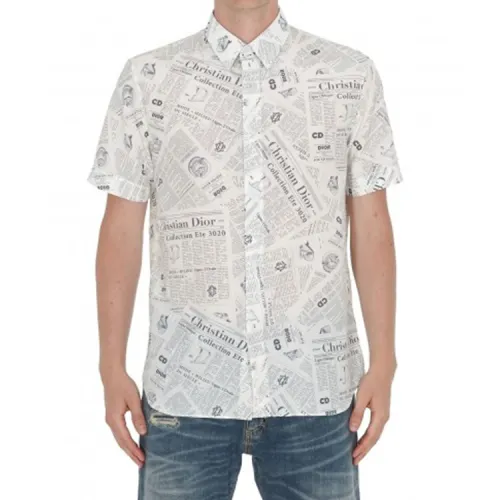 DIOR Short Sleeve Newspaper Print
