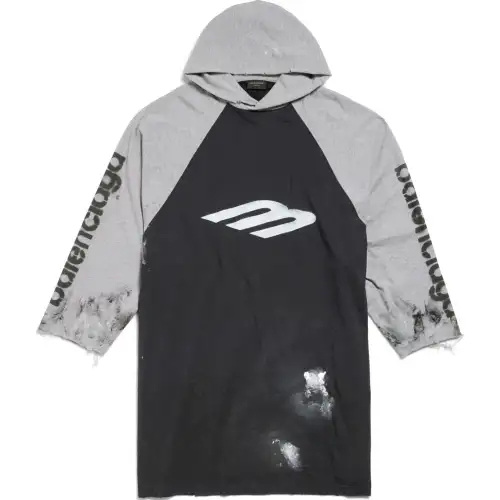 Balenciaga Logo Printed Hooded T Shirt