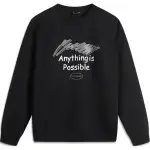 Li Ning Sports Life Collection Anti Static Antibacterial Thermal Pullover Crew Neck Long Sleeved Fleece Lined Letter