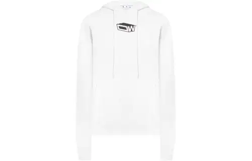 Off- Graphic Printed Drawstring Hoodie