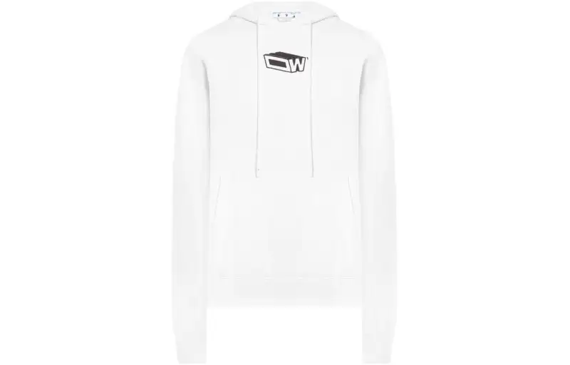 Off- Graphic Printed Drawstring Hoodie