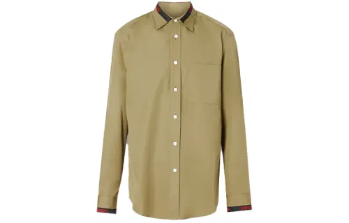 Burberry Shirts Men's Khaki Pointed Collar Moderate Other