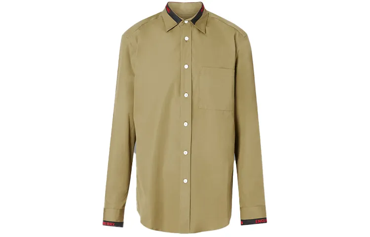 Burberry Shirts Men's Khaki Pointed Collar Moderate Other