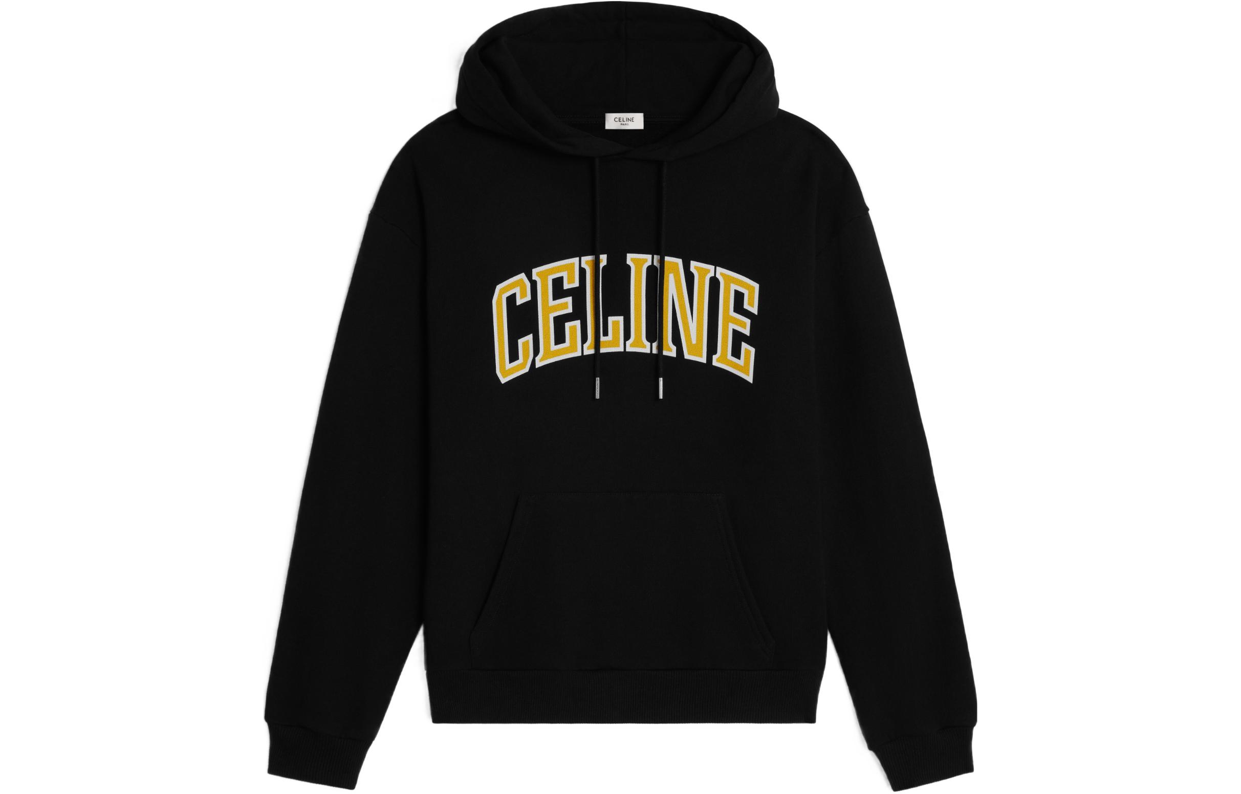 Мужское худи CELINE с логотипом (черное)