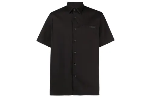 PRADA Shirts Men's Black Pointed Collar Moderate Shirt