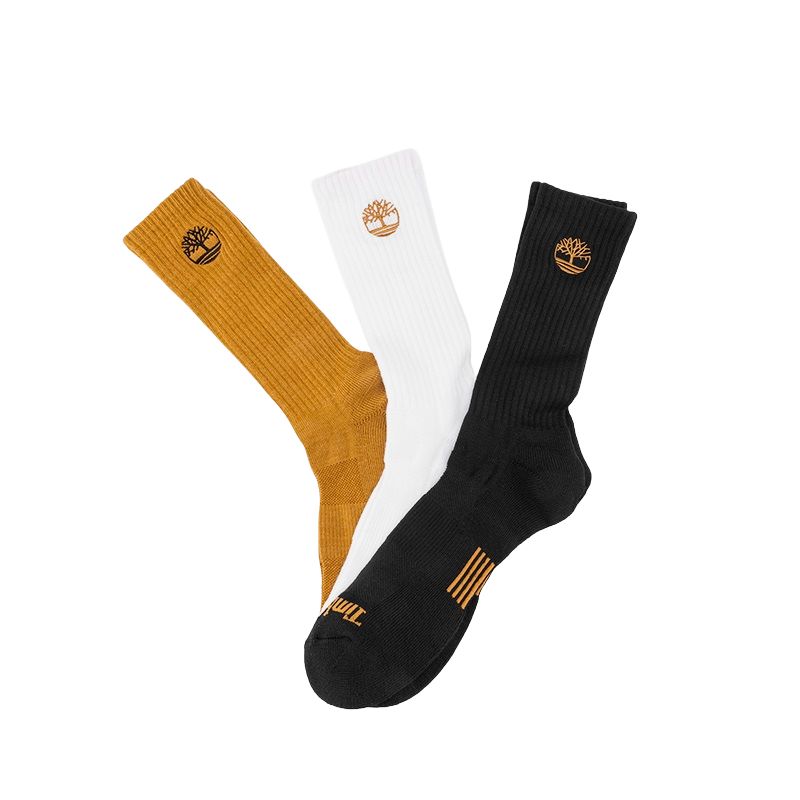 Timberland Knee High Socks Unisex 3 Pack Wheat