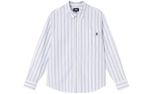 Stussy Shirts Men's Light Blue Square Collar Moderate Shirt