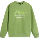 Li Ning Sports Life Collection Anti Static Antibacterial Thermal Letter Crew Neck Long Sleeved Pullover Fleece Lined