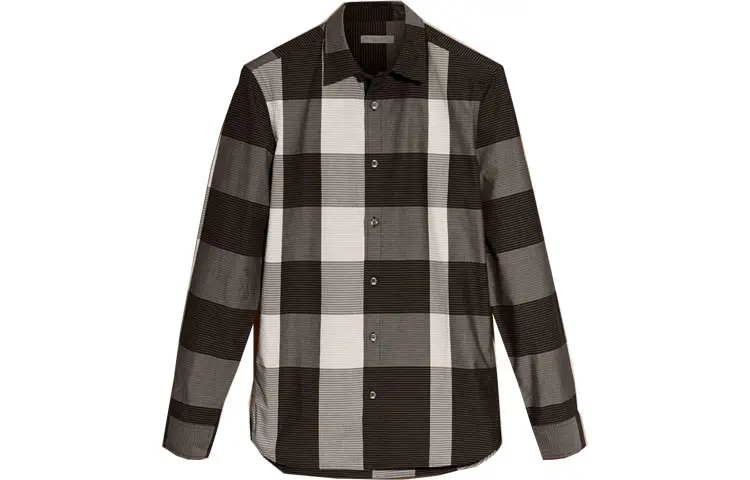 Burberry Shirts Men's Black Lapel Moderate Other