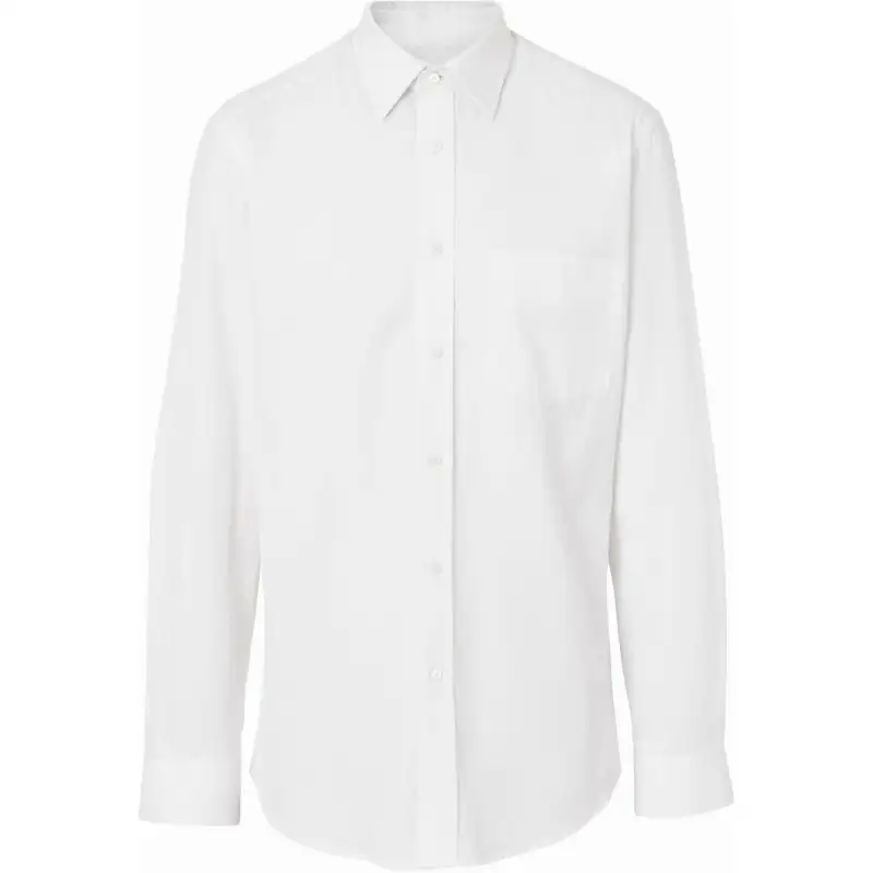 Burberry Shirts Men's White Pointed Collar Moderate Shirt