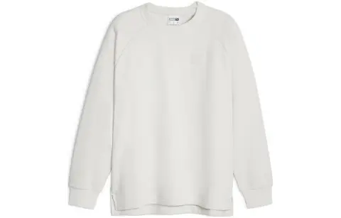 PUMA Sweatshirts Unisex White Crew Neck Moderate Straight Fit