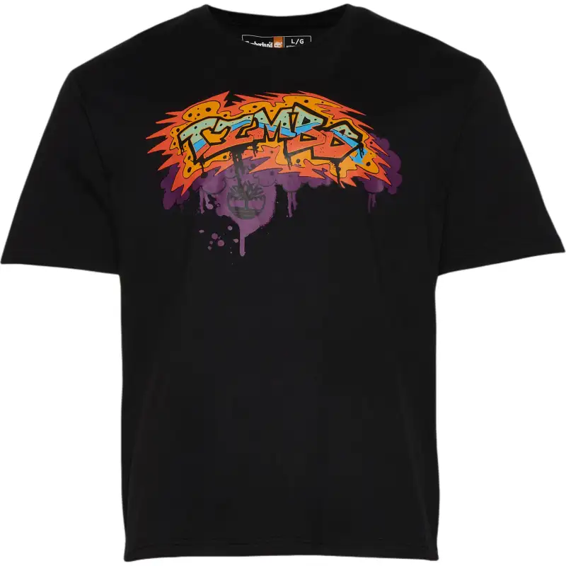 Timberland T Shirts Men's Black Crew Neck Moderate Straight Fit