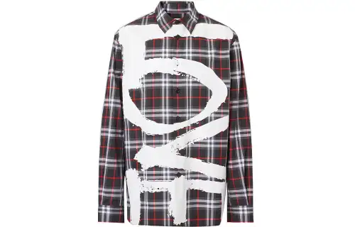 Burberry Shirts Men's Black Lapel Moderate Other