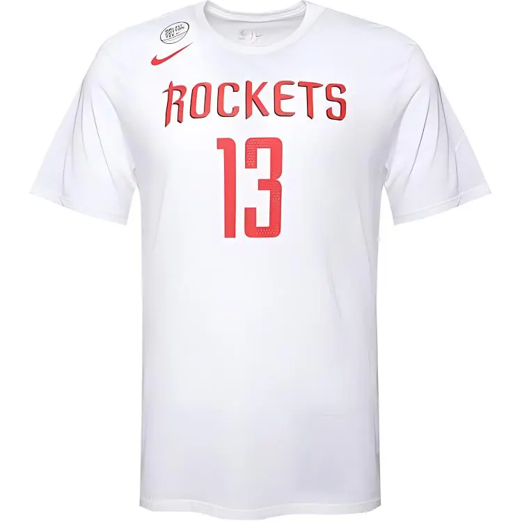 Nike T-Shirts Men's White Crew Neck Moderate Straight Fit