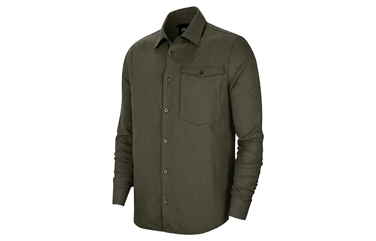 Nike Shirts Men's Army Khaki Pants Lapel Moderate