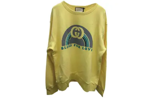 GUCCI Sweatshirts Men's Yellow Crew Neck Moderate Other