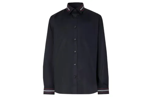 Burberry Shirts Men's Black Lapel Moderate Other
