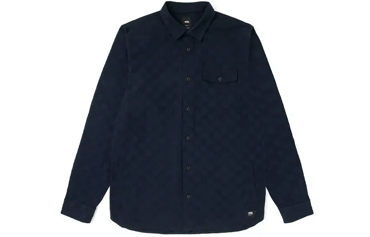 Vans Shirts Men's Dark Blue Pointed Collar Moderate Denim