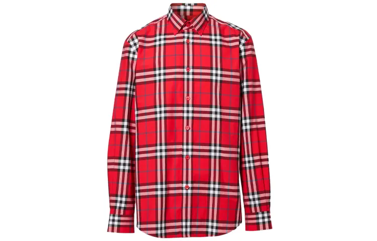 Burberry Shirts Men's Red Pointed Collar Moderate Other