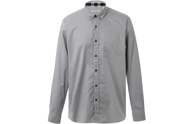 Burberry Shirts Men's Gray Pointed Collar Moderate