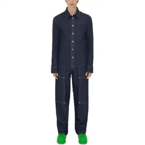 Bottega Veneta Shirts Men's Indigo Lapel Moderate Shirt