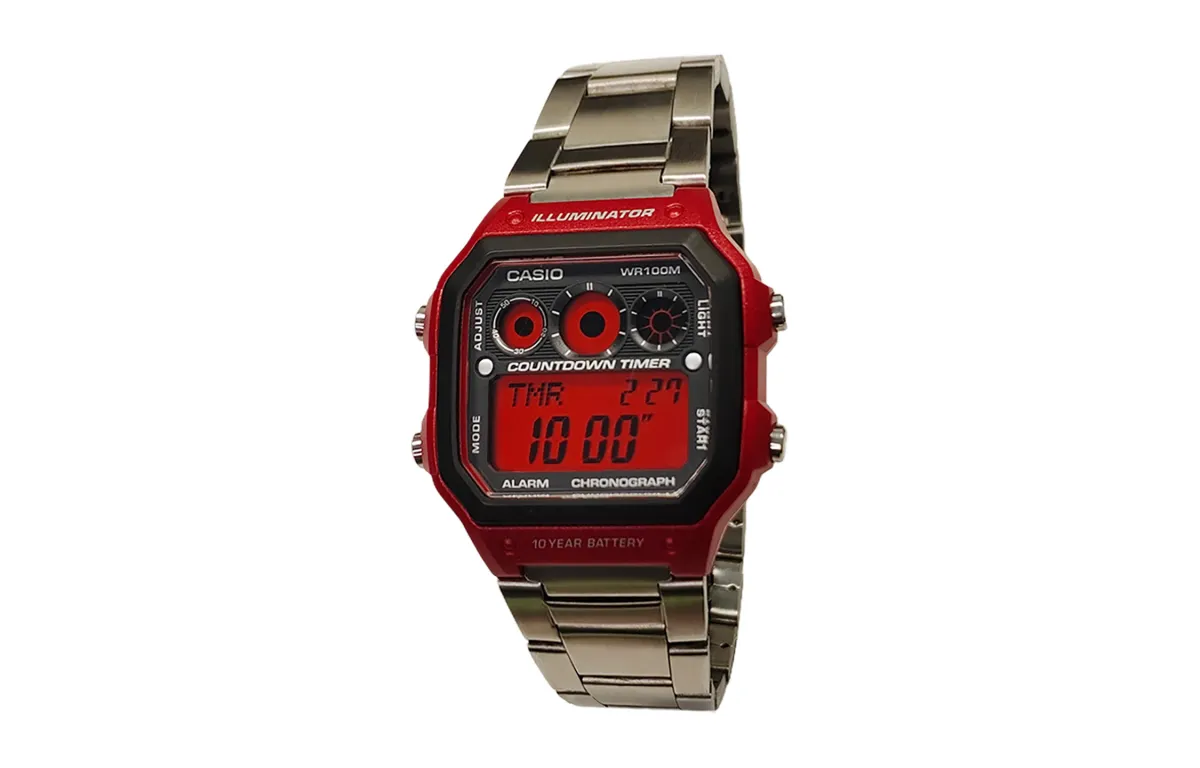 CASIO Custom Collection Quartz Movement Stainless Steel Strap Watch Men's Watches Black Dial