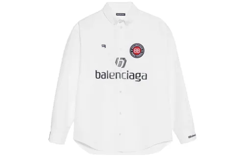 Balenciaga Shirts Men's White Pointed Collar Moderate Other