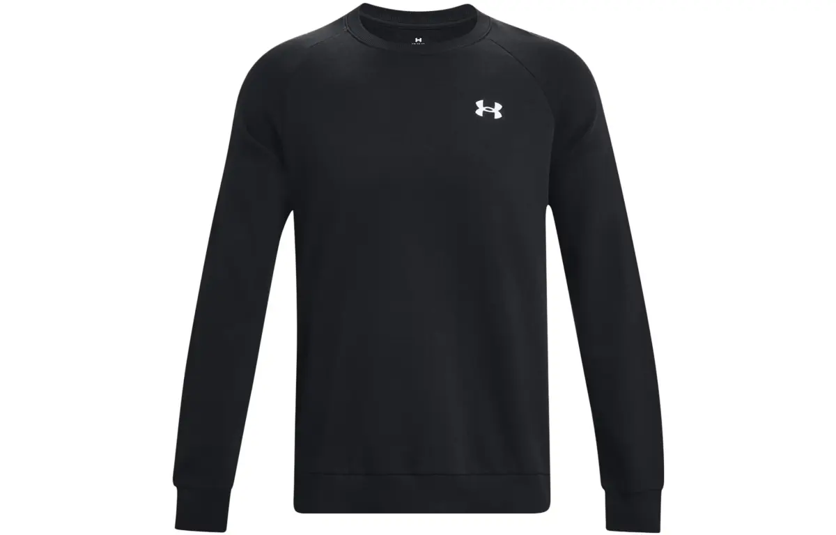 Under Armour Rival Fleece Sweatshirts Men's Black Crew Neck Thickened Regular