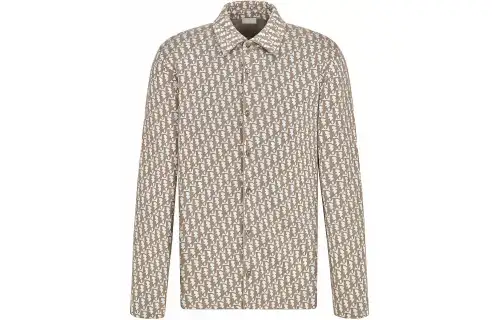 DIOR Quarterly New Products Shirts Men's Khaki Lapel Moderate Shirt