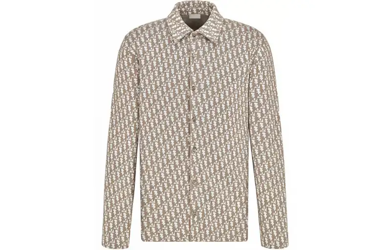 DIOR Quarterly New Products Shirts Men's Khaki Lapel Moderate Shirt