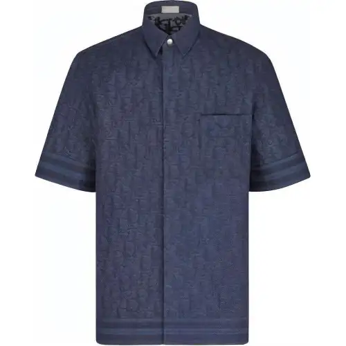 DIOR Quarterly New Products Shirts Men's Dark Blue Pointed Collar Moderate Other