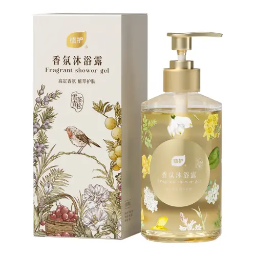 Perfume, moisturizing floral perfumed shower gel strongly flavoured with hyaluronic acid amino acid based, long-term effect, 520 ml