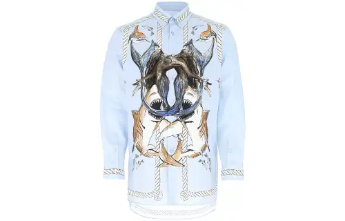 Burberry Shirt Men's Light Blue