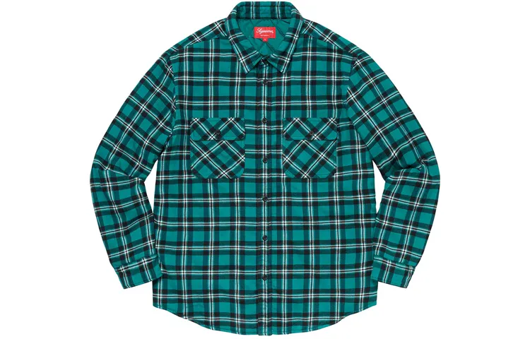 Supreme Arc Logo Quilted Flannel Shirt