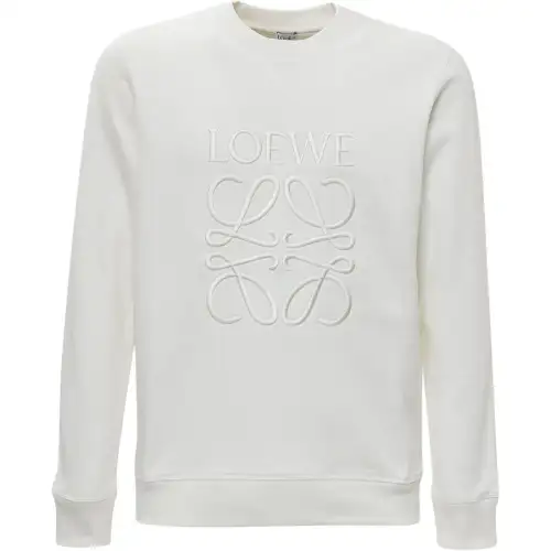 LOEWE Sweatshirts Men's Ecru Crew Neck Moderate Regular