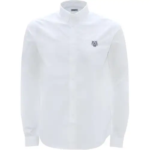KENZO Shirts Men's White Pointed Collar Moderate Other