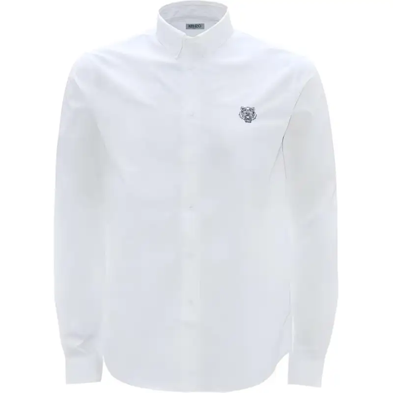 KENZO Shirts Men's White Pointed Collar Moderate Other