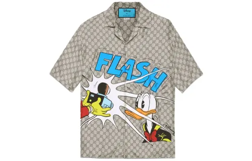 GUCCI X Disney Donald Duck Monogram Silk Shirt