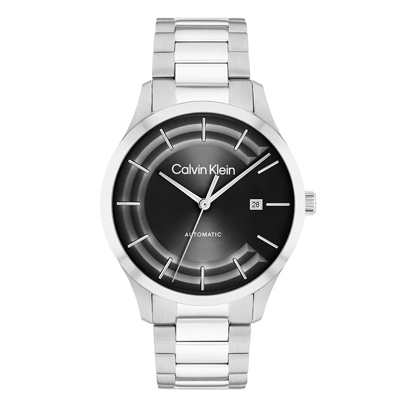 CALVIN KLEIN Knight Wrist Watches Automatic Mechanical Movement Steel Strap 40mm Black Dial Unisex