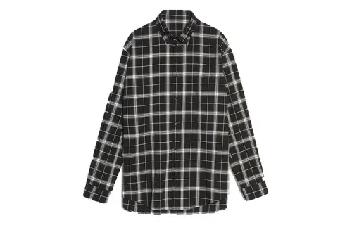 Balenciaga Shirts Men's Black Pointed Collar Moderate