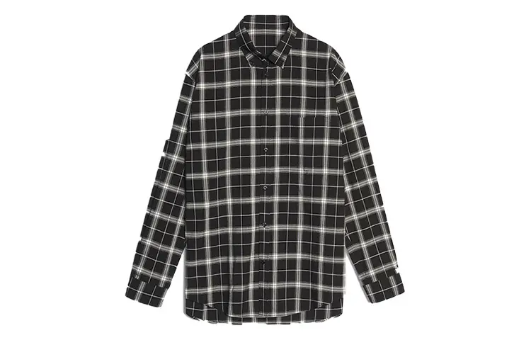 Balenciaga Shirts Men's Black Pointed Collar Moderate