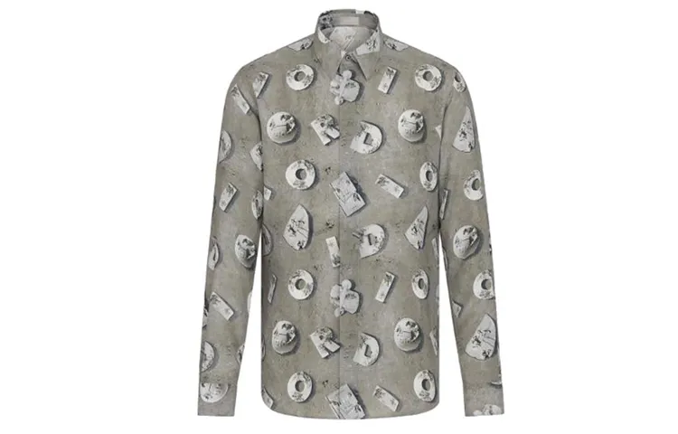 DIOR Arsham Lunar Relic Full Print Long Sleeve Shirt