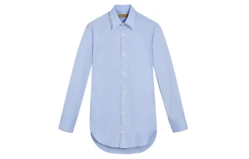 Burberry Shirts Men's Blue Pointed Collar Moderate Shirt