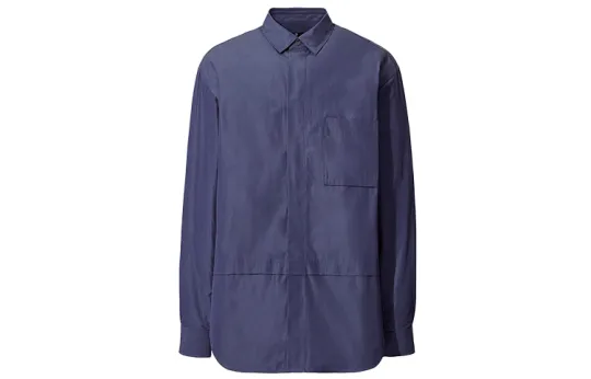 UNIQLO Jil Sander Shirts Men's Blue Pointed Collar Moderate Shirt