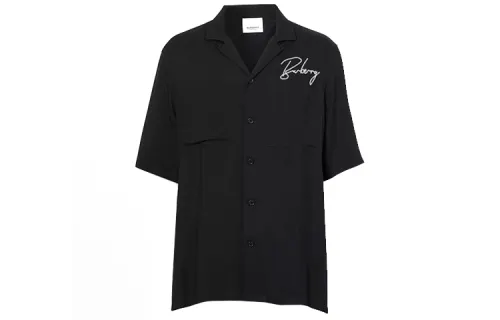 Burberry Shirts Men's Black Lapel Moderate Shirt