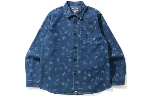 A BATHING APE Shark Series Shirt Men's Indigo
